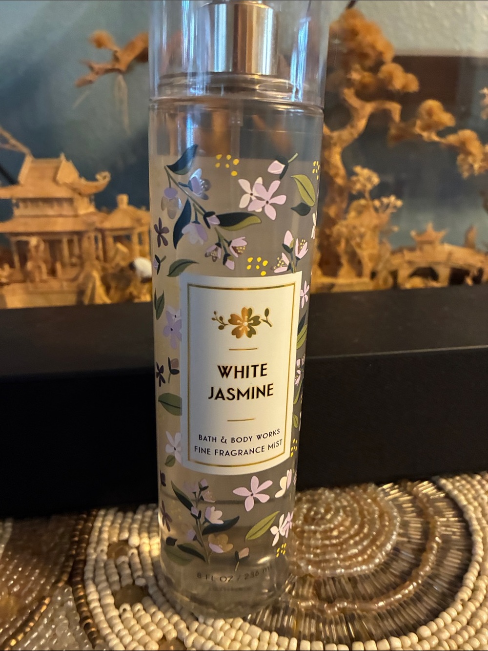 Bath & Body Works White Jasmine Floral Mist with Pink & Green Accents